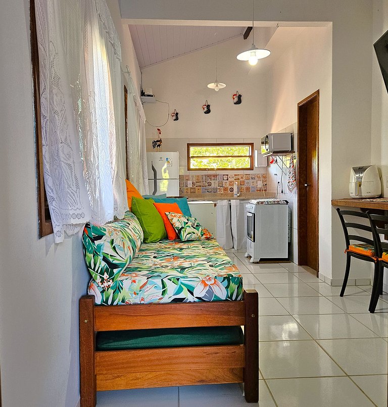 VILA MAR A VISTA: 1 quarto, sala, cozinha completa, banheiro