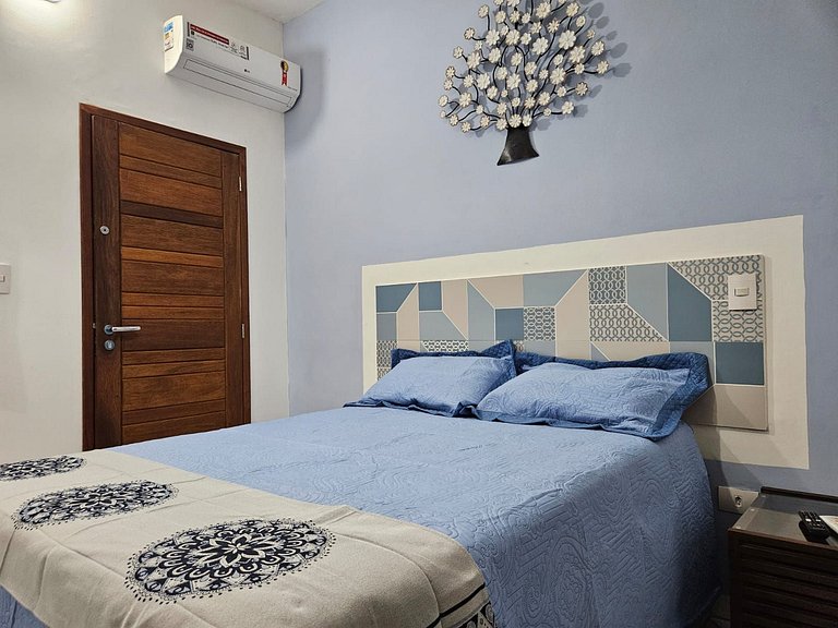Estudio pé na areia, Praia 10m, qto banh coz varanda, ar, TV